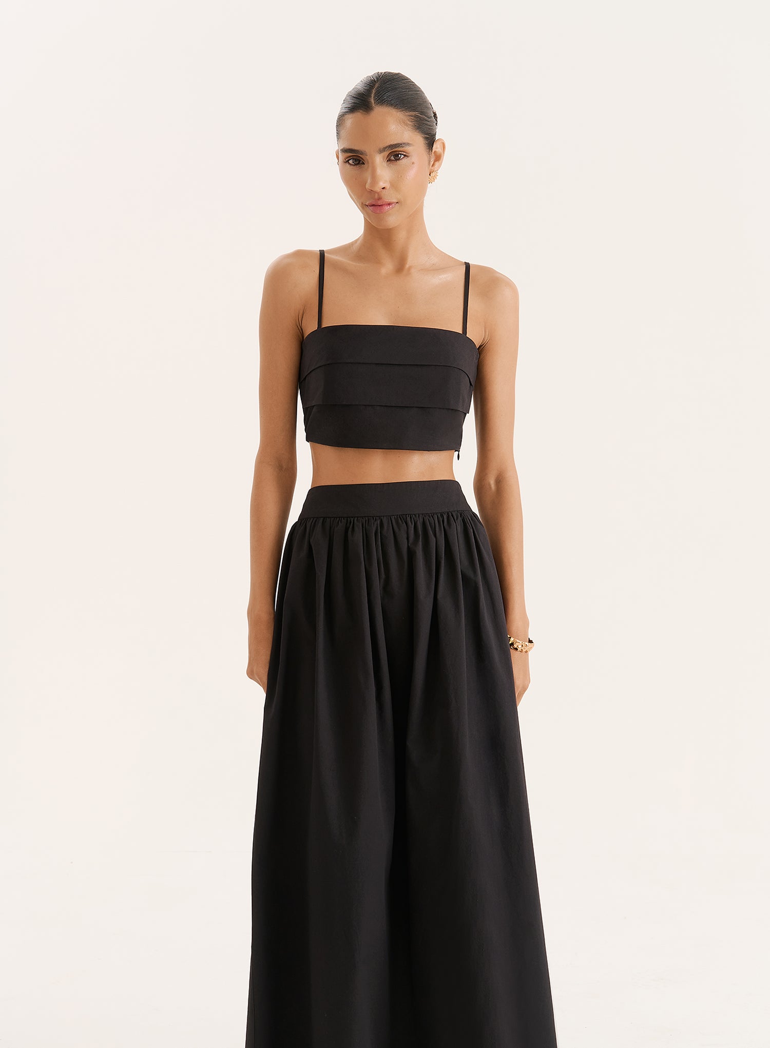 Black Cotton Maxi Skirt